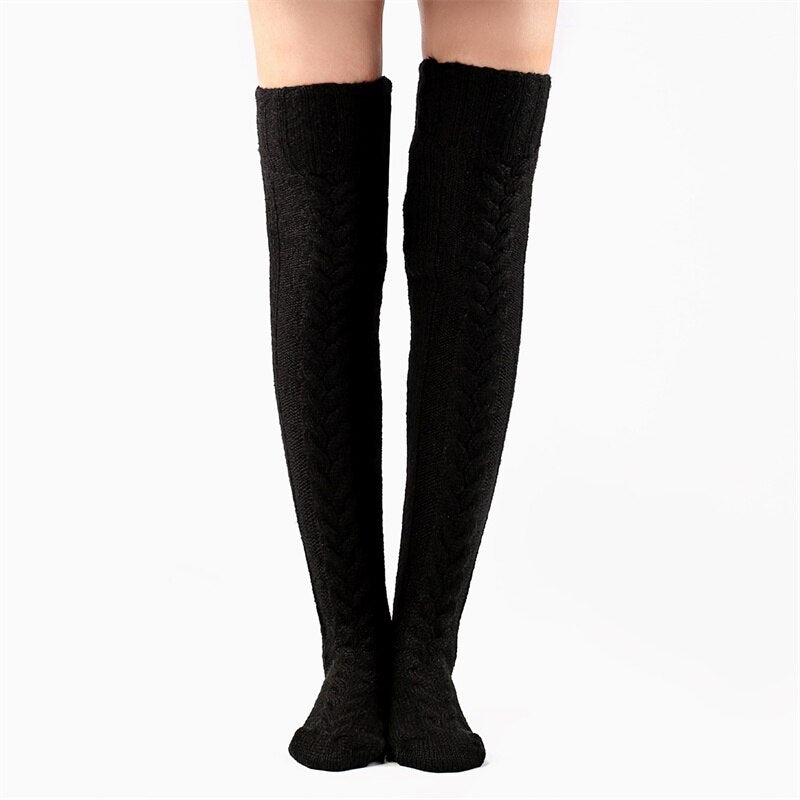 Cozy Knit Thigh High Stockings Snuggly Warm Long Johns by Kawaii Babe